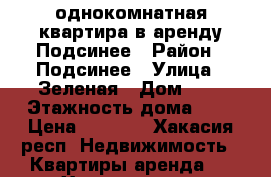 однокомнатная квартира в аренду Подсинее › Район ­ Подсинее › Улица ­ Зеленая › Дом ­ 5 › Этажность дома ­ 5 › Цена ­ 7 000 - Хакасия респ. Недвижимость » Квартиры аренда   . Хакасия респ.